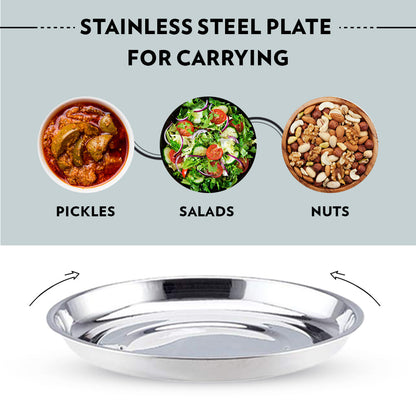 Carryfresh Round Stainless Steel Lunchbox