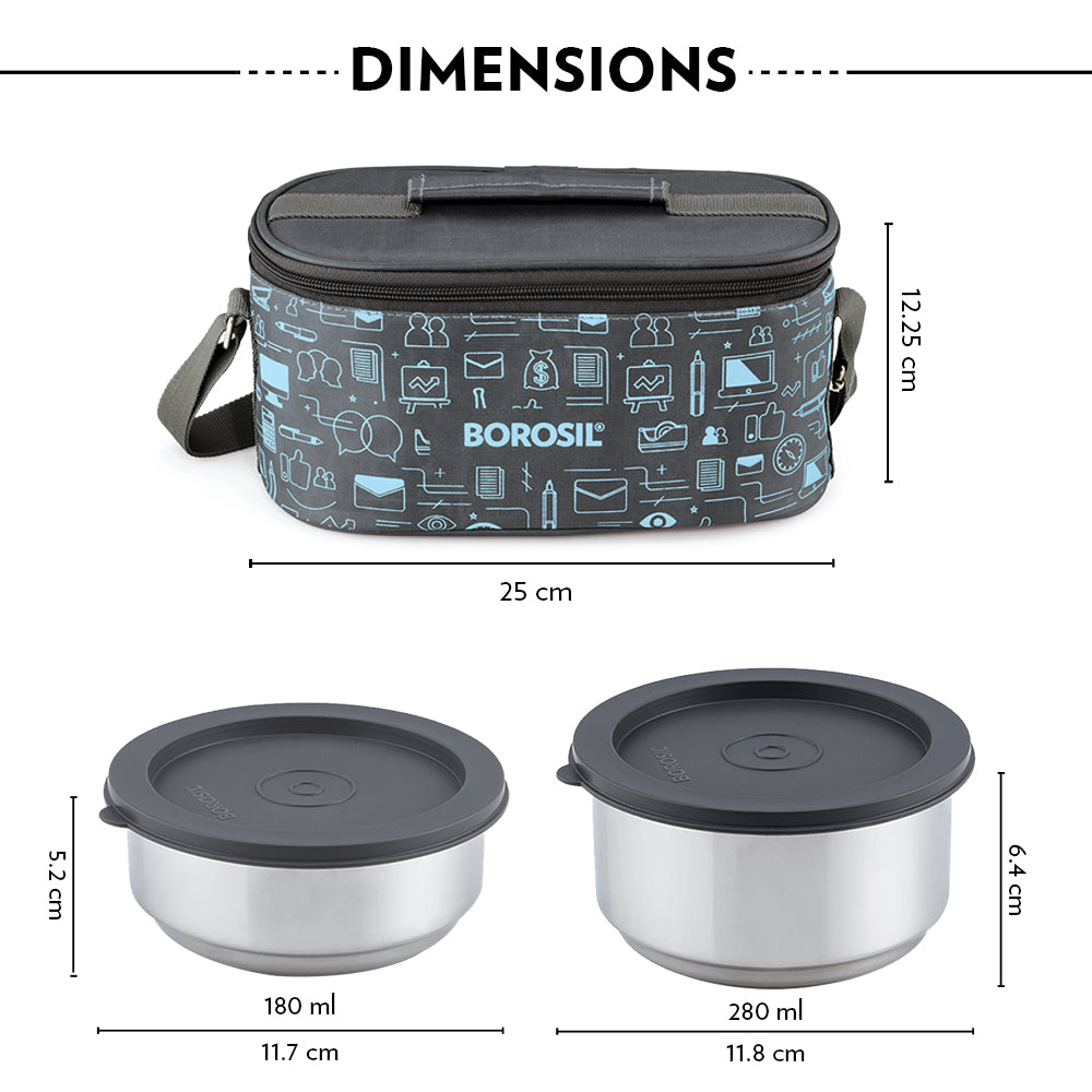 Borosil Carryfresh Lunchbox, Set of 4