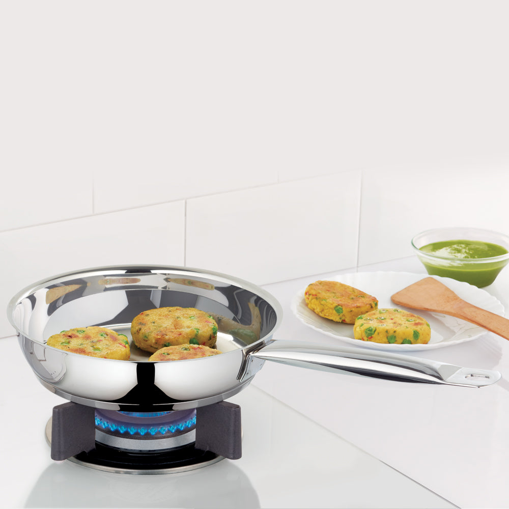 Borosil Cookfresh SS Frying Pan, 2.2L