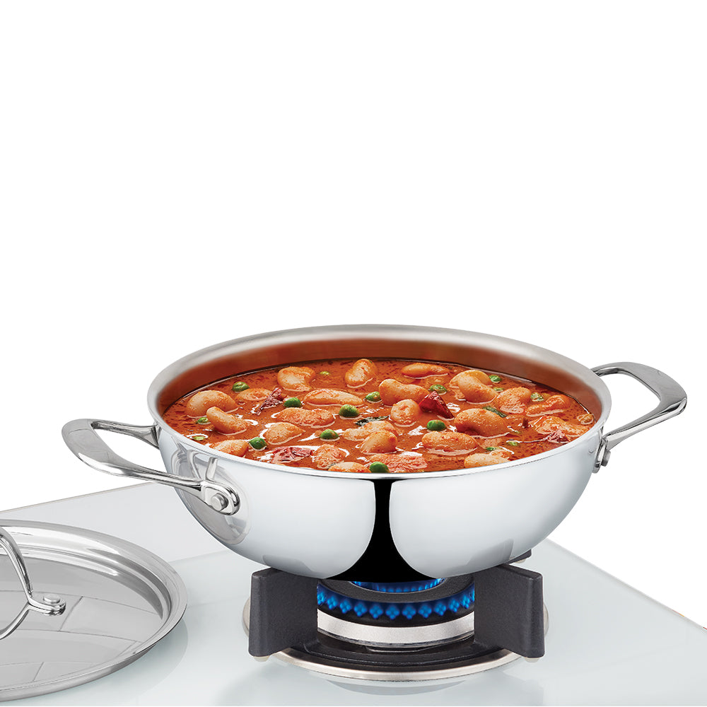 Borosil Cookfresh SS Five-ply Kadhai