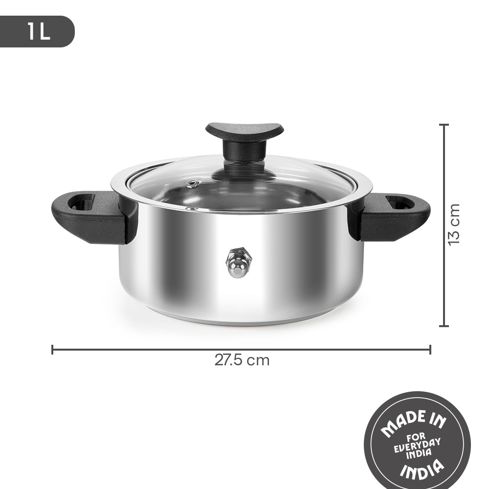 Stainleess Steel Milk Boiler with Glass Lid