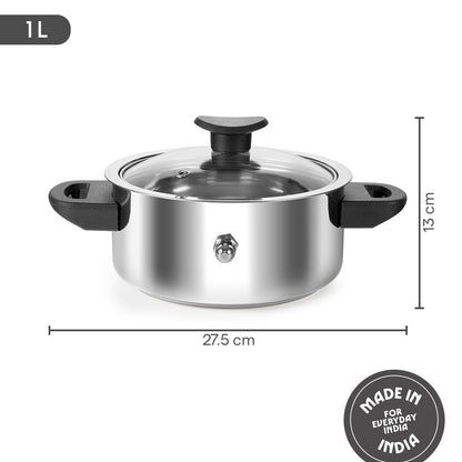 Stainleess Steel Milk Boiler with Glass Lid