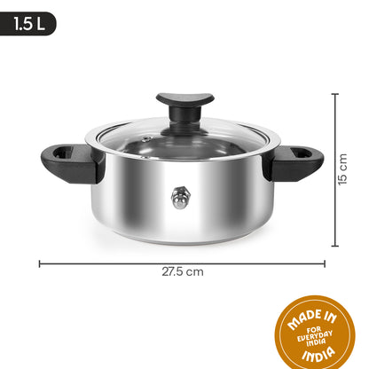 Stainleess Steel Milk Boiler with Glass Lid