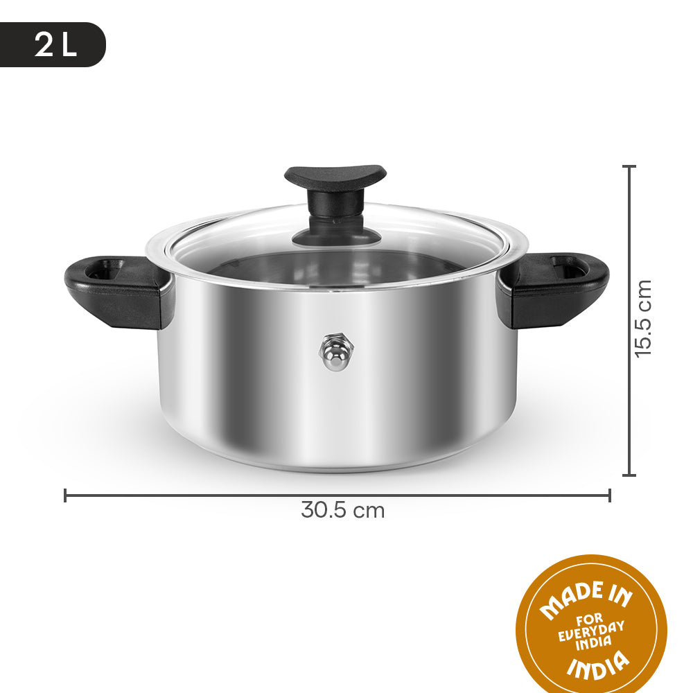 Stainleess Steel Milk Boiler with Glass Lid