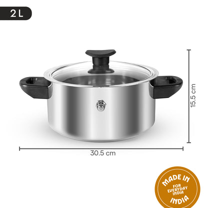 Stainleess Steel Milk Boiler with Glass Lid