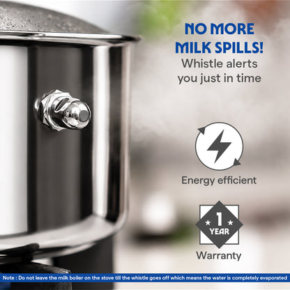 Stainleess Steel Milk Boiler with Glass Lid