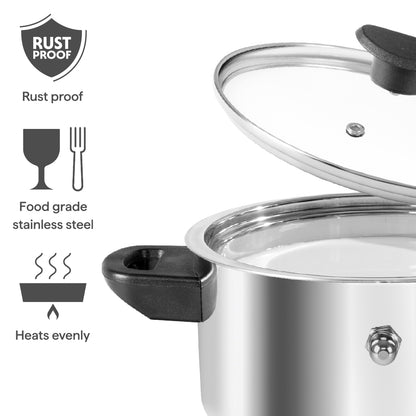 Stainleess Steel Milk Boiler with Glass Lid