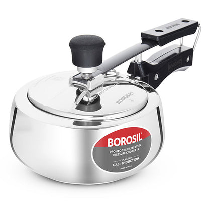 Borosil Pronto SS Pressure Cooker, 1L