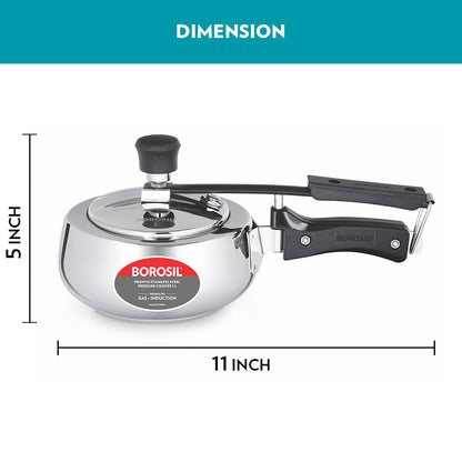 Borosil Pronto SS Pressure Cooker, 1L