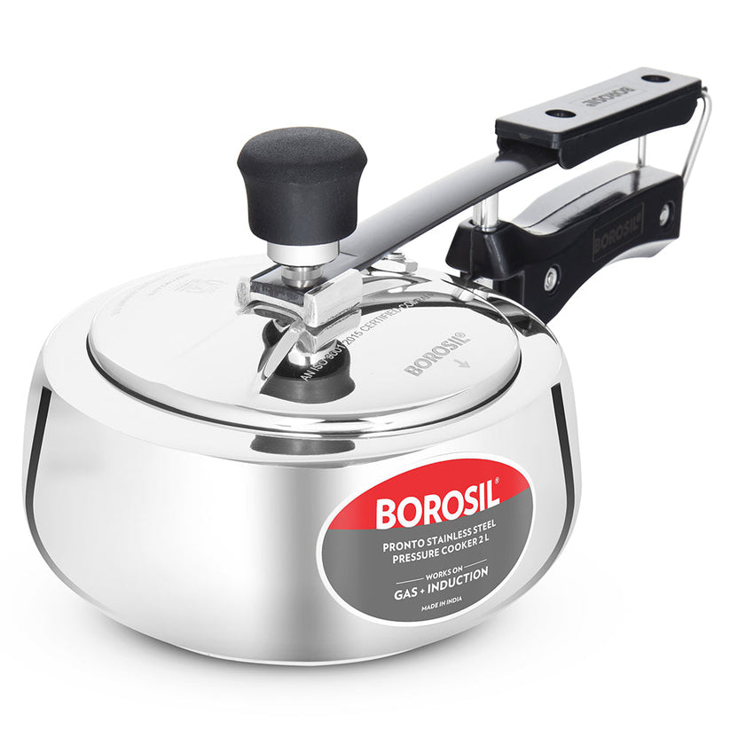 Pronto Stainless Steel Pressure Cooker 1L, Induction Base, Inner Lid