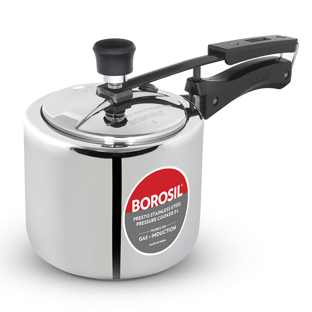 Borosil Presto SS Pressure Cooker, 3L
