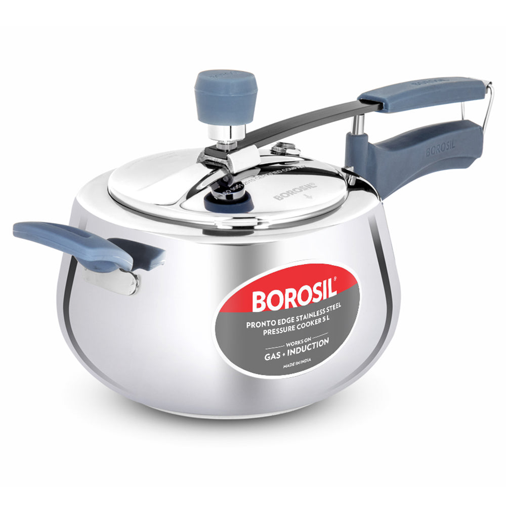Borosil Pronto Edge SS Pressure Cooker, 5L
