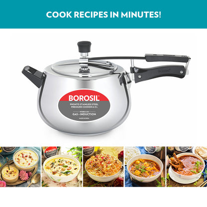 Borosil Pronto SS Pressure Cooker, 6.5L