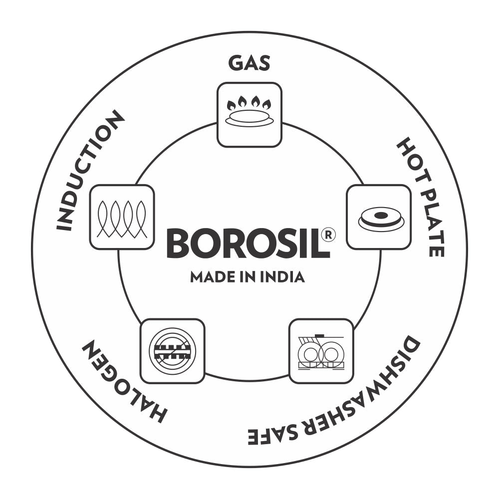 Borosil Cookfresh SS Saucepan + Lid, 2.2L