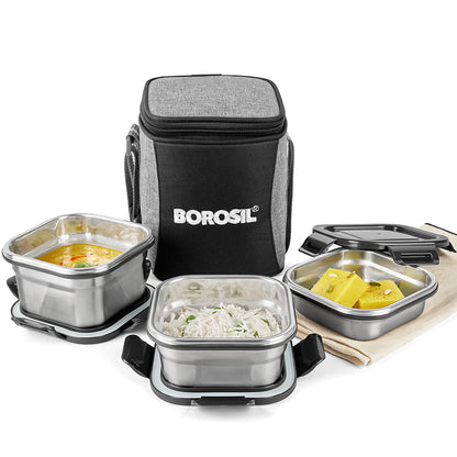 Feast Stainless Steel Square Tiffin Box