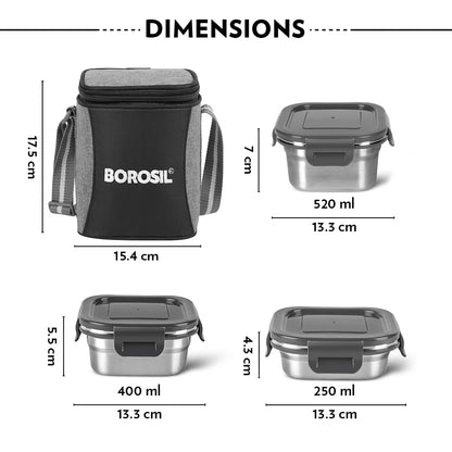 Feast Stainless Steel Square Tiffin Box