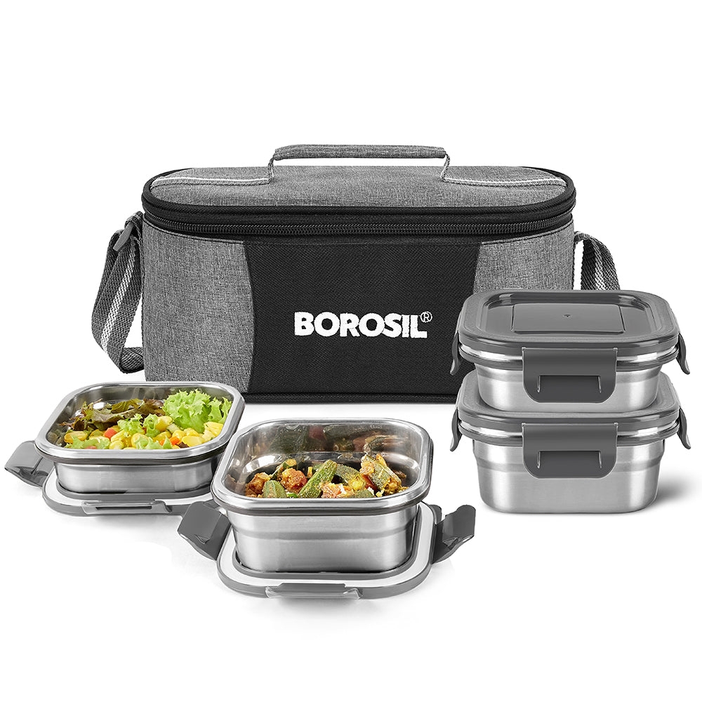 Feast Stainless Steel Square Tiffin Box India