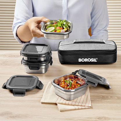 Feast Stainless Steel Square Tiffin Box