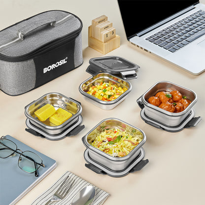 Feast Stainless Steel Square Tiffin Box