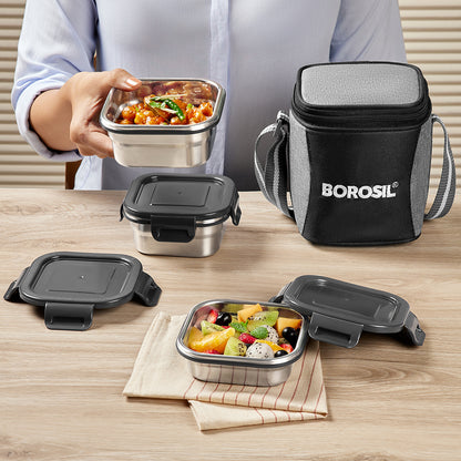 Feast Stainless Steel Square Tiffin Box