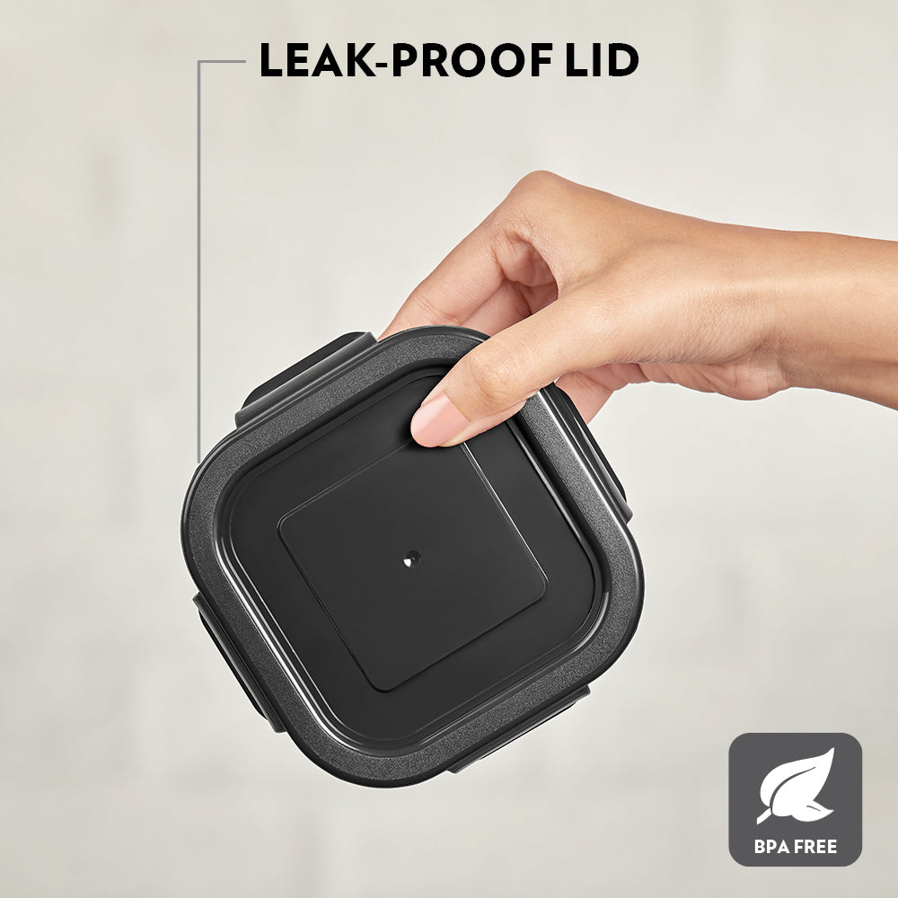 Borosil Feast Stainless Steel Tiffin Box Set of 4 – Square (400 ml Each)