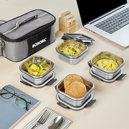 Feast Stainless Steel Square Tiffin Box