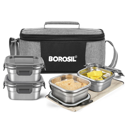 Feast Stainless Steel Square Tiffin Box