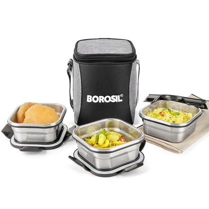 Feast Stainless Steel Square Tiffin Box