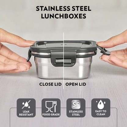 Feast Stainless Steel Square Tiffin Box