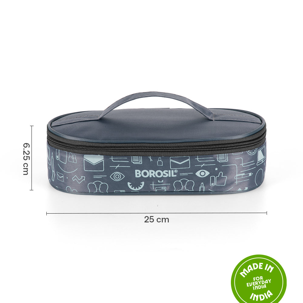 Borosil CarryFresh Lunch Bag For Lunch Box Set of 2, (180ml + 180ml), Flat