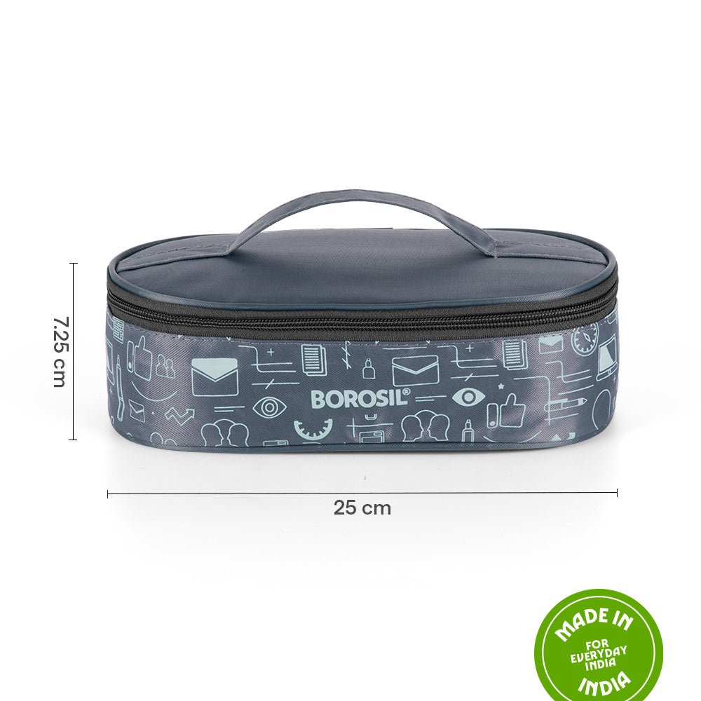 Borosil CarryFresh Lunch Bag For Lunch Box Set of 2, (280ml + 280ml), Flat