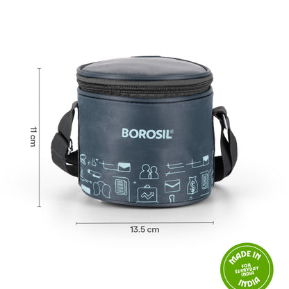 Borosil CarryFresh Lunch Bag For Lunch Box Set of 2, (280ml + 180ml), Tall