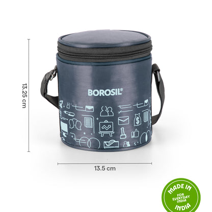 Borosil CarryFresh Lunch Bag For Lunch Box Set of 2, (280ml + 280ml), Tall