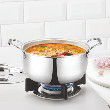 Borosil Cookfresh Triply Casserole (Steel Handle + Lid)