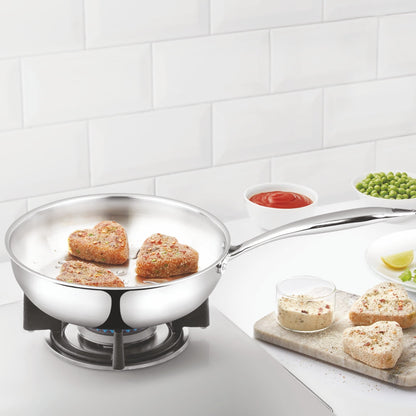 Borosil Cookfresh Triply Frying Pan (Steel Handle), 2.3L