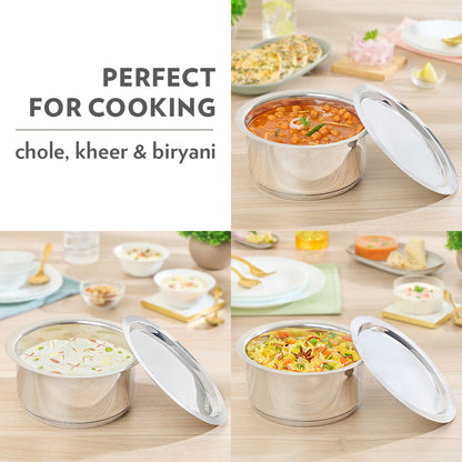 Borosil Cookfresh Impact Bonded Tri-Ply Bottom Tope + Lid, 1.5L/16cm