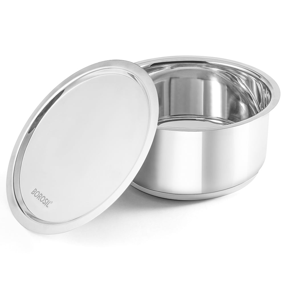 Borosil Cookfresh Impact Bonded Tri-Ply Bottom Tope + Lid, 3.5L/20cm