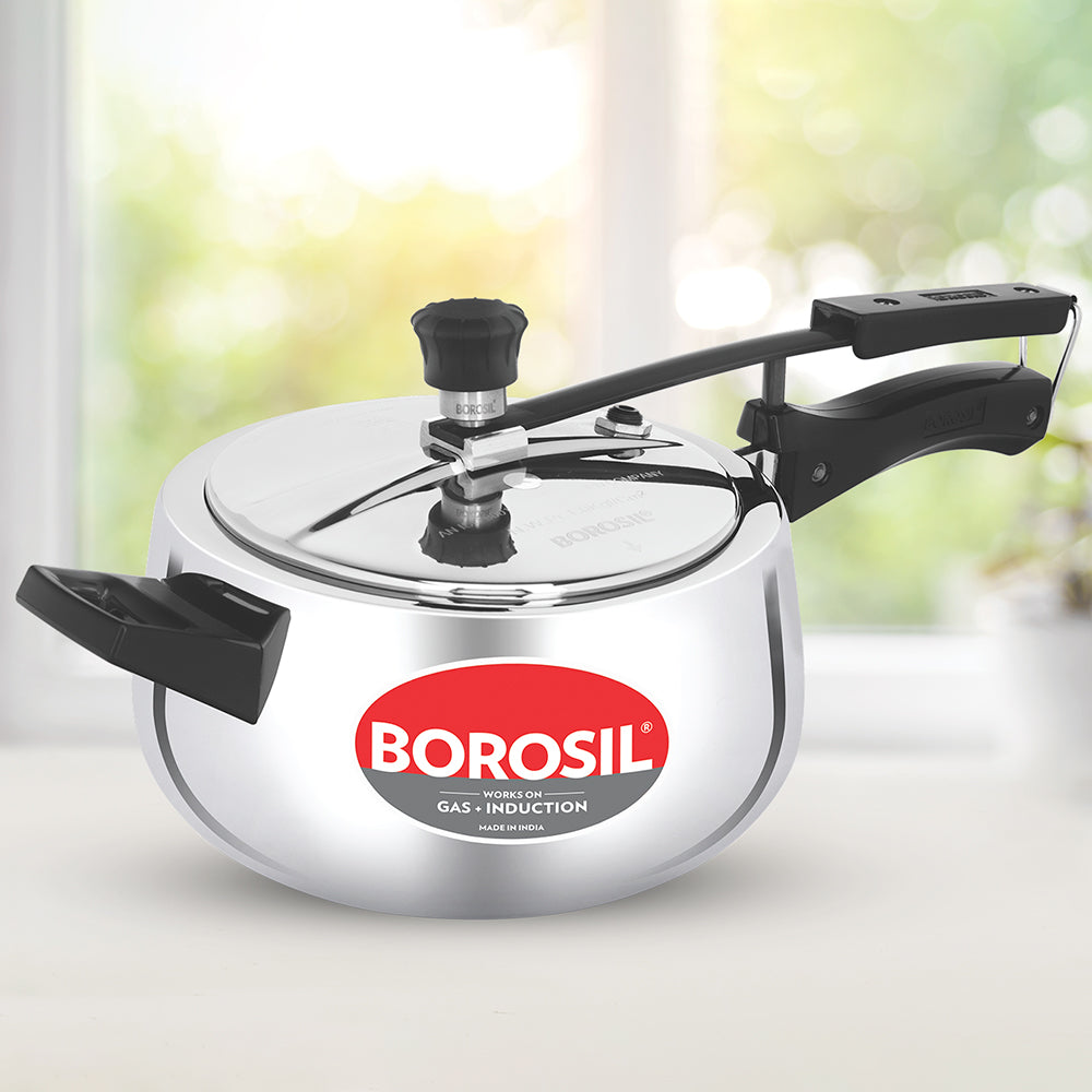 Borosil Pronto Tri-ply Inner Lid Pressure Cooker, 3.5L