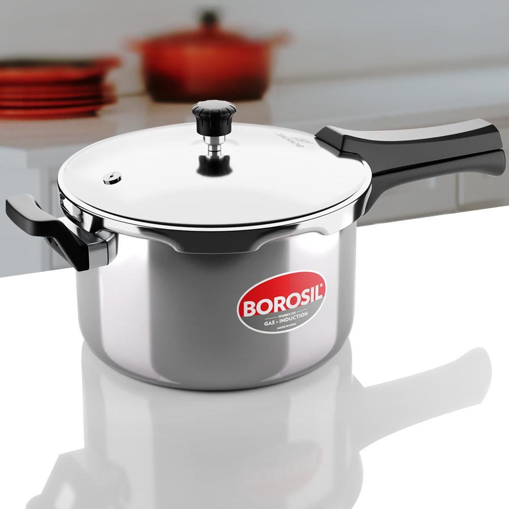 Borosil Presto Tri-Ply Outer Lid Pressure Cooker, 5L