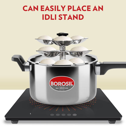 Borosil Presto Tri-Ply Outer Lid Pressure Cooker, 5L