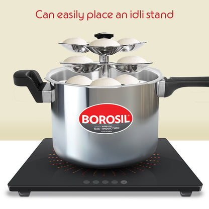Borosil Presto Tri-Ply Outer Lid Pressure Cooker, 6.5L