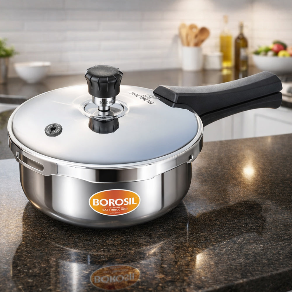 Borosil Presto Tri-Ply Outer Lid Pressure Cooker, 1.5 L