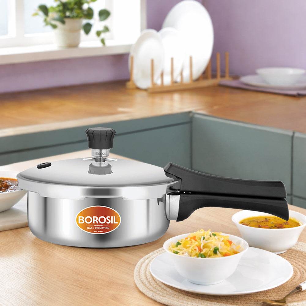 Borosil Presto Tri-Ply Outer Lid Pressure Cooker, 1.5 L