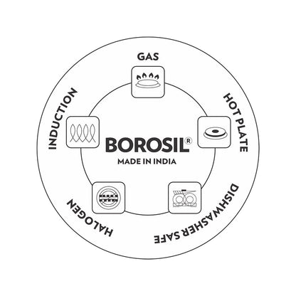 Borosil Cookfresh Triply Tasla (Silicone Handle + Lid)