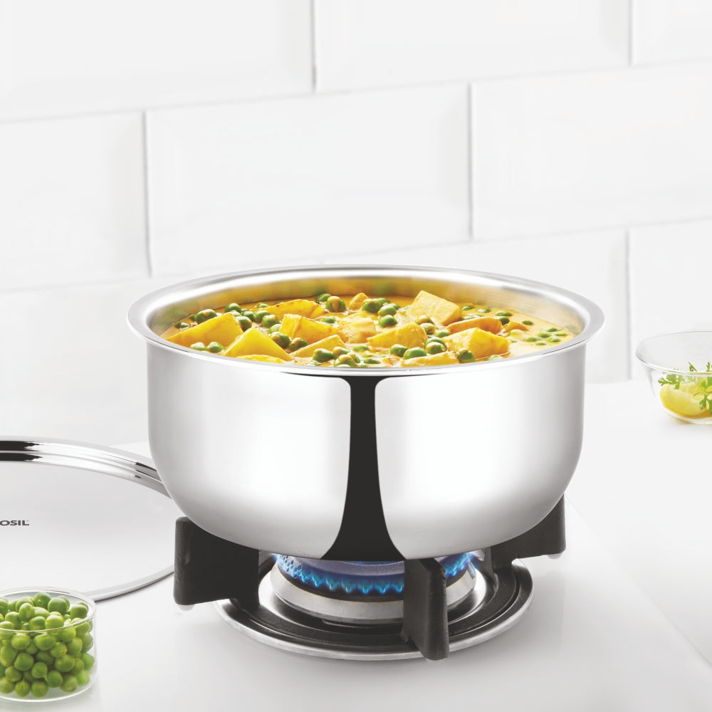 Borosil Cookfresh SS Triply Tope w Lid, 4.6L