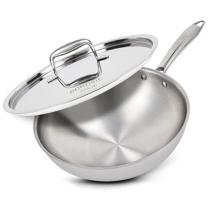 Cookfresh Stainless Steel Triply Wok with Lid