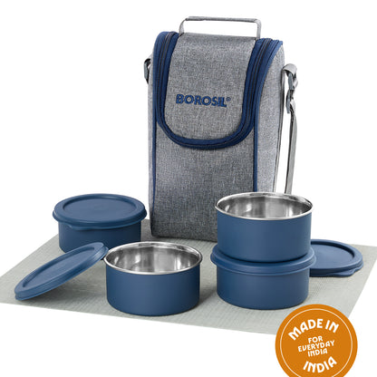 Carrymore Microwavable Round Stainless Steel Lunch Box