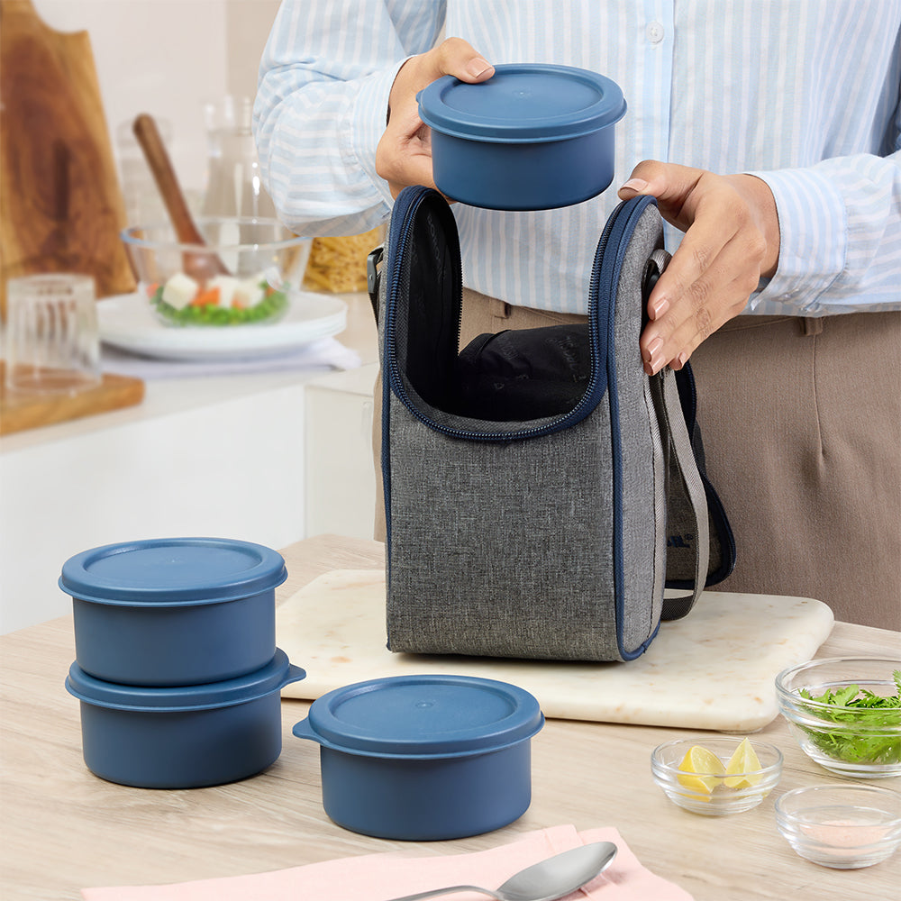 Carrymore Microwavable Round Stainless Steel Lunch Box