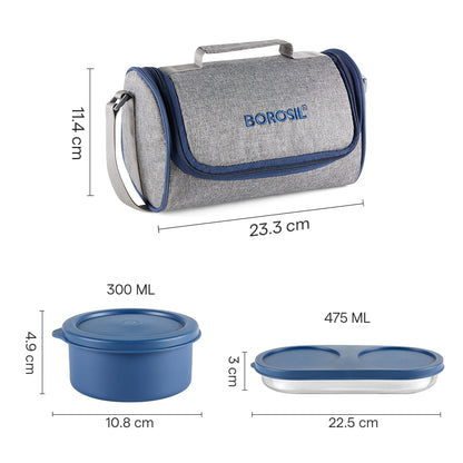 Carrymore Round Stainless Steel Lunch Box with Chappati Box
