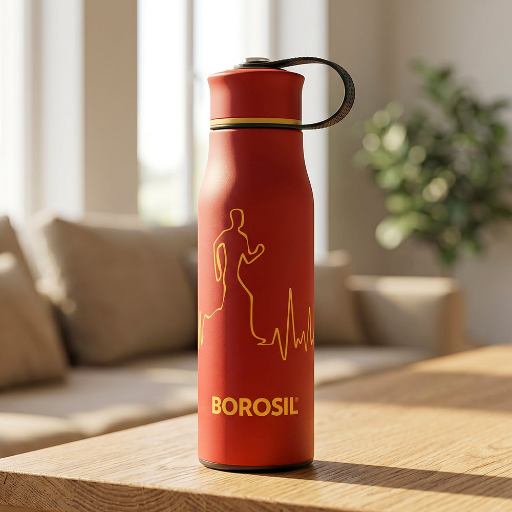Active Vaccum Insulated Bottle, Red